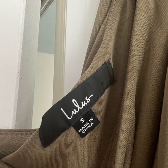 Raise a Glass Olive Green One-Shoulder Midi Dress - Picture 4 of 4